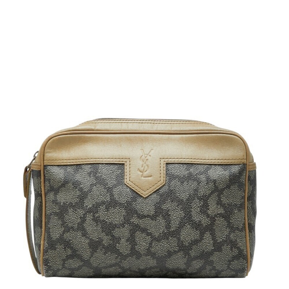 Saint Laurent clutch bag Shoulder giraffe Beige Cream brown leather